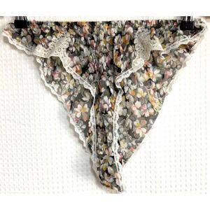 Vintage 70's Christian Dior Saks 5th Floral‎ Lace Panties Underwear Size 4 Small